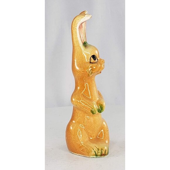Vintage Japan Orange Green Bunny Rabbit Figurine - Picture 5 of 7